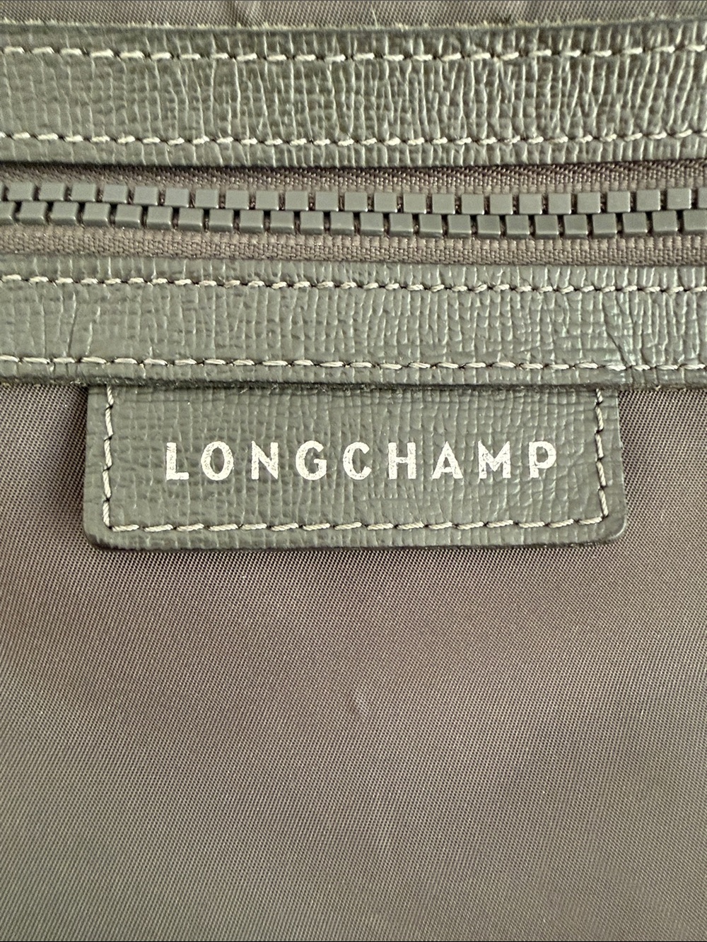 Longchamp Grey Green Women’s crossbody in nylon with Leather Trim